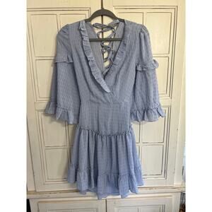 NWOT Saints + Secrets size small light blue mini dress open back